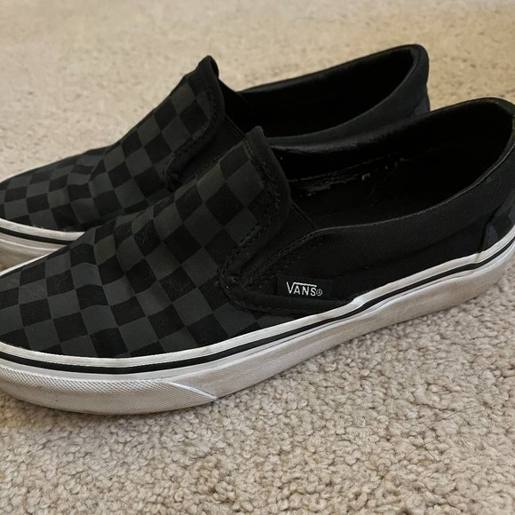 Vans Shoes - Vans *Black & Grey* Slip-On Checkerboard | Women's 6.5 | Gently Used, EUC
